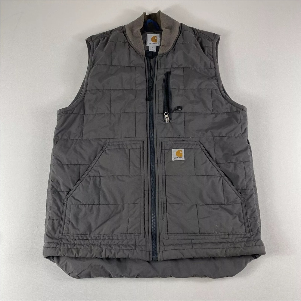 Carhartt Vest Brookville Mens Medium Grey Rain Defender Quilted Workwear 100740